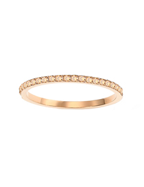 Fashion November Light Yellow-rose Gold Geometric Round Diamond Ring
