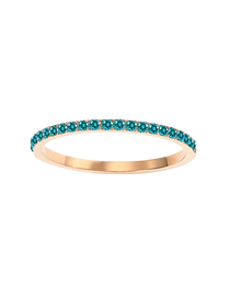 Fashion December Ocean Blue-rose Gold Geometric Round Diamond Ring