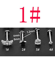 Fashion Silver 1#1.2*8mm Silver And Diamond Geometric Piercing Stud Earrings