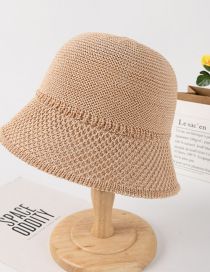 Fashion Pink Polyester Knitted Mesh Sun Protection Bucket Hat