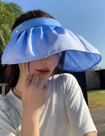 Fashion Gradient Blue Polyester Gradient Pleated Shell Hat