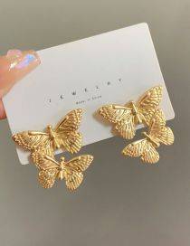 Fashion Gold Alloy Butterfly Earrings