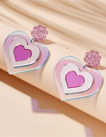 Fashion Glitter Symphony Glitter Heart Flower Acrylic Stud Earrings