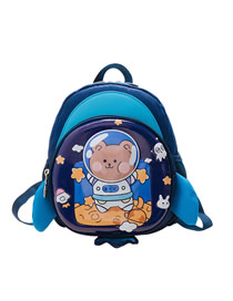 Fashion Navy Blue Nylon Cartoon Large Capacity Backpack