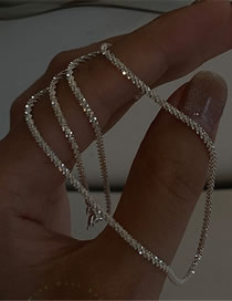 Fashion Silver 2 Broken Silver Beaded Necklace