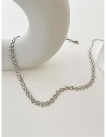 Fashion Silver Necklace Metal Geometric Strap Necklace