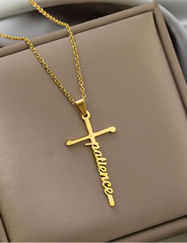 Fashion Golden-patience Titanium Steel Cross Alphabet Necklace