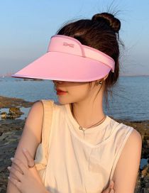 Fashion Pink Gradient Big Brim Empty Sun Hat