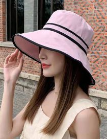 Fashion Pink Striped Sunscreen Bucket Hat