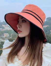 Fashion Orange Striped Sunscreen Bucket Hat