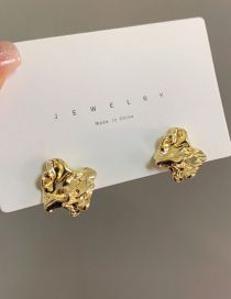 Fashion Pair Of Gold Stud Earrings Irregularly Folded Geometric Stud Earrings