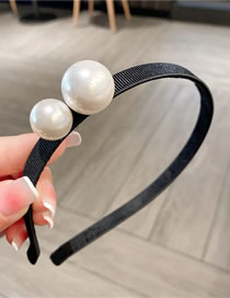 Fashion Big+small Pearls Large And Small Pearl Wide Brim Headband