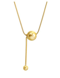 Fashion Gold Metal Double Ball Snake Chain Necklace