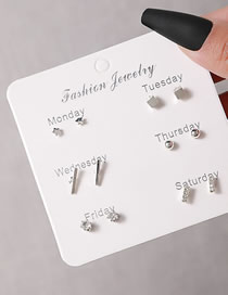 Fashion 10# Alloy Geometric Square Pentagram Earrings Set