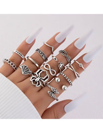 Fashion 7# Alloy Geometric Spider Ring Set