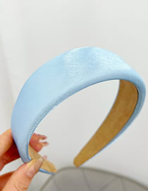 Fashion Blue Satin Sequin Wide Brim Headband