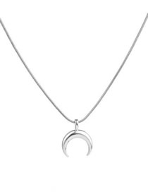 Fashion Silver Gold-plated Metal Moon Necklace