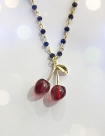 Fashion 2# Alloy Geometric Cherry Necklace