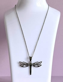 Fashion Silver Alloy Geometric Dragonfly Necklace