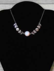 Fashion 1# Metal Geometric Moon Necklace