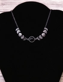 Fashion 2# Metal Geometric Moon Necklace