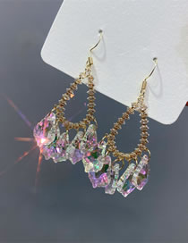Fashion Gold Geometric Crystal Cutout Earrings
