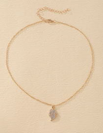 Fashion 4# Copper And Diamond Leaf Necklace