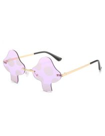 Fashion Light Purple Pc Mushroom Rimless Sunglasses