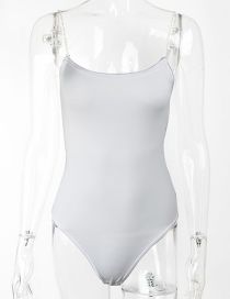 Fashion White Polyester Camisole Bodysuit