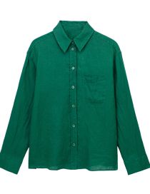 Fashion Shirt Polyester Lapel Button-up Shirt
