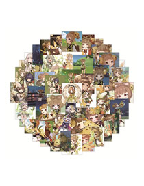 Fashion Yaoyao 63 Sheets Geometric Anime Character Stickers