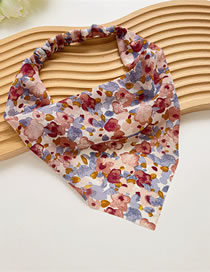 Fashion Spring Flower Headscarf Satin Fabric Elastic Triangle Bandana