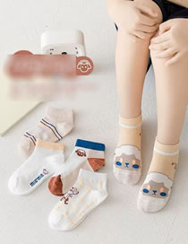 Fashion Cute Lamb [spring And Summer Mesh 5 Pairs] Cotton Printed Children's Socks