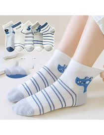 Fashion Cartoon Crocodile [spring And Summer Mesh 5 Pairs] Cotton Printed Children's Socks
