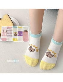 Fashion Cookies [spring And Summer Mesh 5 Pairs] Cotton Printed Children's Socks
