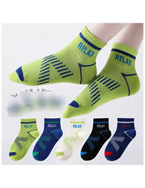 Fashion Relax [spring And Summer Mesh 5 Pairs] Cotton Printed Children's Socks