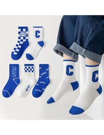 Fashion Smiling Face Big C [five Pairs Of Hardcover] Cotton Printed Children's Socks
