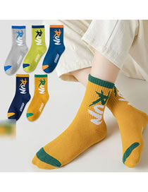 Fashion Sports Socks-run [five Pairs Of Hardcover] Cotton Printed Children's Socks
