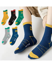 Fashion Sports Socks-ch [five Pairs Of Hardcover] Cotton Printed Children's Socks