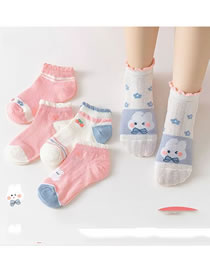 Fashion Rabbit Mesh Socks-5 Pairs Cotton Printed Children's Socks