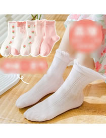 Fashion Bow Mesh Socks - 5 Pairs Cotton Printed Children's Socks