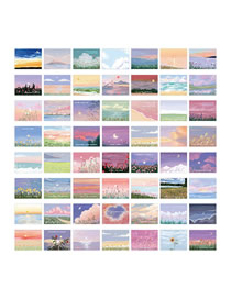 Fashion Oil Painting Language 60 Sheets Geometric Dusk Sunset Handbook Stickers