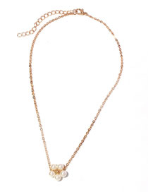 Fashion Gold Geometric Pearl Necklace