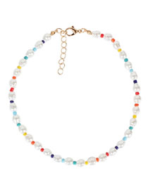 Fashion Color Geometric Bead Pearl Beaded Necklace