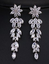 Fashion 8# Geometric Diamond Tassel Drop Earrings