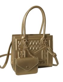 Fashion Gold Pu Embossed Large Capacity Messenger Cross-body Bag