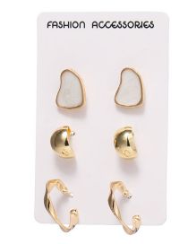 Fashion Off White Alloy Geometric Earring Set