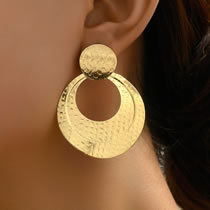 Fashion Gold-2 Alloy Geometric Round Stud Earrings