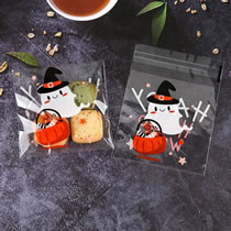 Fashion Ween Gift Ghost (100 Pieces) Plastic Printed Self-adhesive Packaging Bags 100 Pieces
