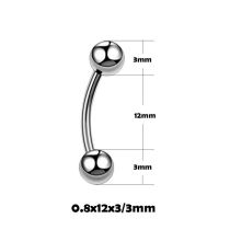 Fashion Bent Rod-0.8x12x3mm Stainless Steel Thin Rod Piercing Geometric Lip Nail
